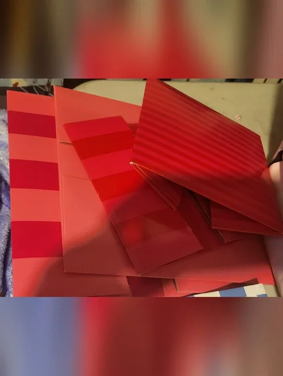 4 Vic. Sec. Red N Pink Striped Party Favor Gift Boxes-