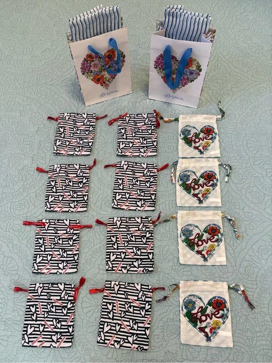 12 Brighton Mini Drawstring Bag Set & 2 Gift bags