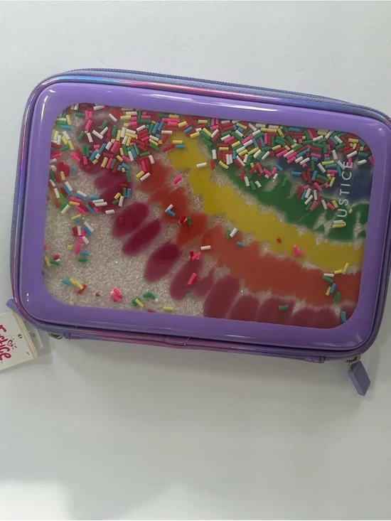 Justice Purple Sprinkle Rainbow Party Pouch