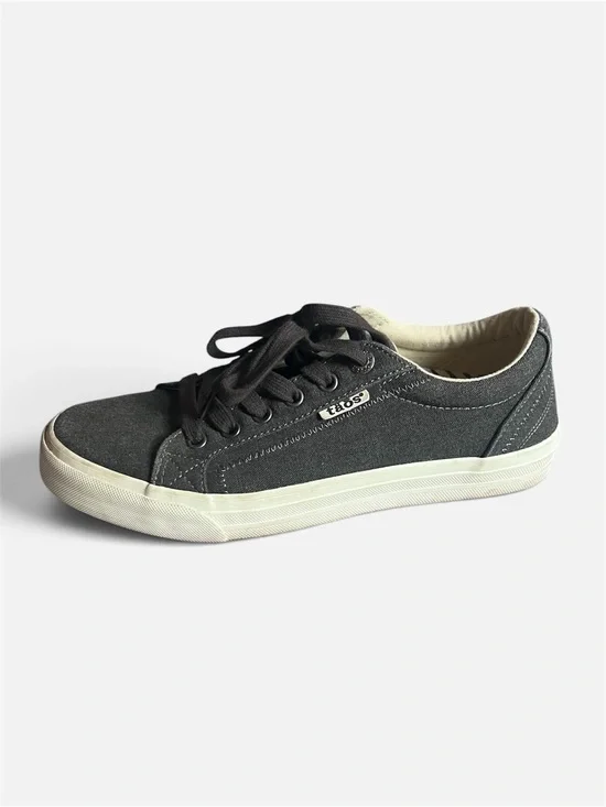 Taos Plim Soul Canvas Sneakers Women 8.5 Dark Grey Charcoal Arch Support