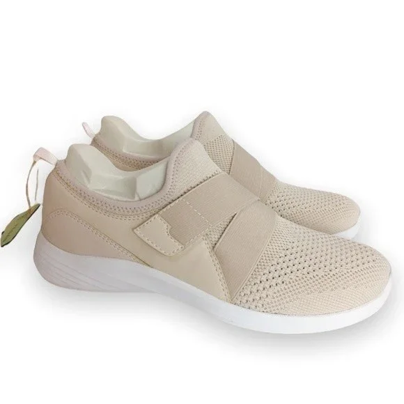 Earth Size 8 Scenic Valiant Vegan Blush Cream Pink Slip On Knit Sneakers Shoes‎