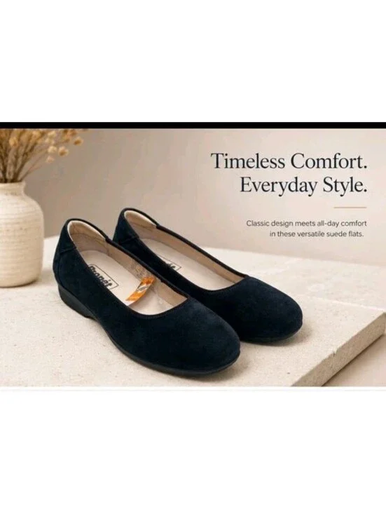 PROPET Yara Slip-On Cushioned Orthotic Comfort Womens Sz 6.5 Black Suede NEW