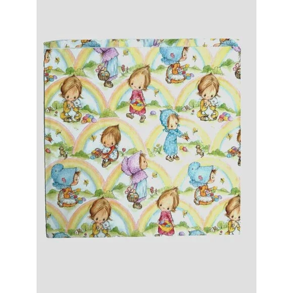 VINTAGE HALLMARK BETSEY CLARK ALL OCCASION GIFT WRAP Easter Rainbows 20