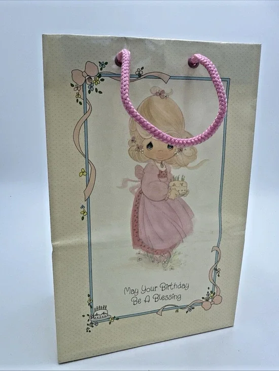Vintage Precious Moments Gift Bag Birthday Blessings Retro 80’s NEW