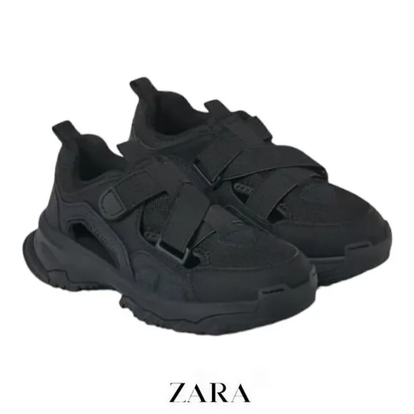 ZARA Kids | Black | OPEN TECHNICAL SNEAKERS