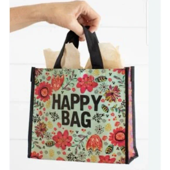 Natural Life Happy Small Bag Reusable Gift Wrap 9x8