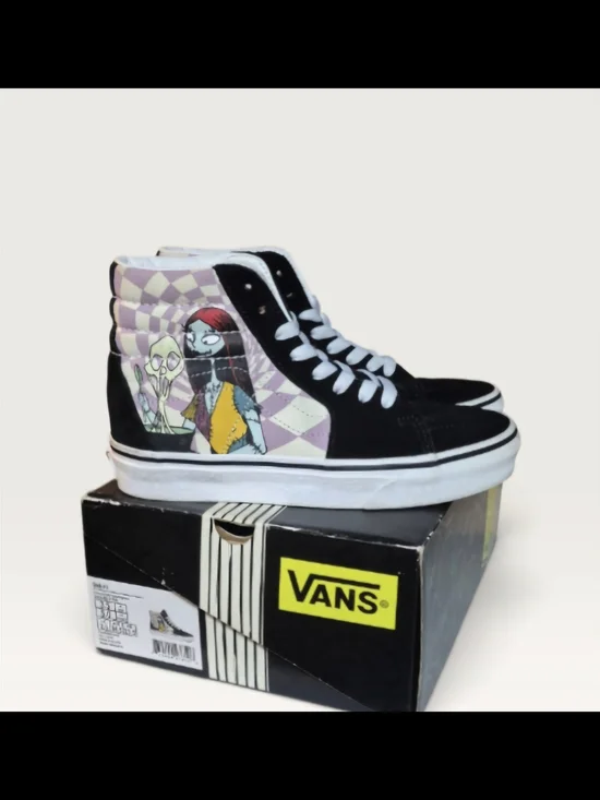Disney Black, White & Pink High-Top Kids Sneakers with Character Graphic