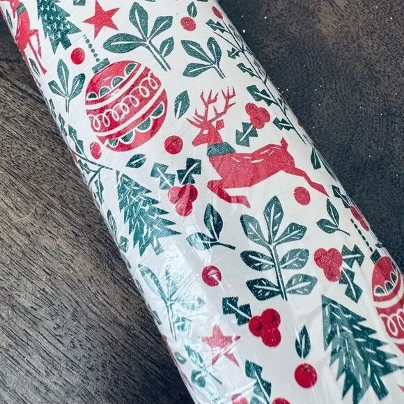 Reindeer Trees Holiday Christmas Gift Wrap Wrapping Paper Roll