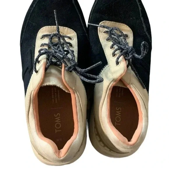 Toms ~ Arroyo Athletic Sneakers Tennis Shoes Navy Blue & Cream Size 8 Women’s