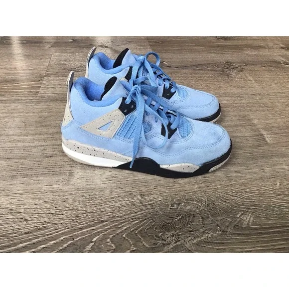 Nike Air Jordan 4 University Blue PS size 13.5C Kids Suede Sneakers BQ7669-400