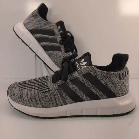 Adidas Swift Run J Kids Sneakers Grey Black White Knit‎ Running Shoes CQ2711