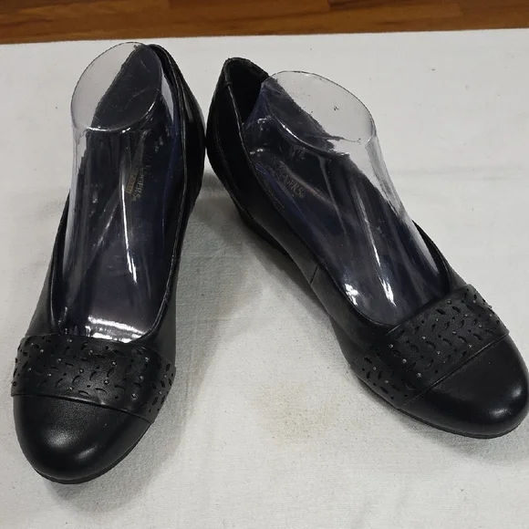 Kim Rogers Memory Foam Women's Wedge Slip-On‎ Shoes Black  Sz 10 GUC *READ*.