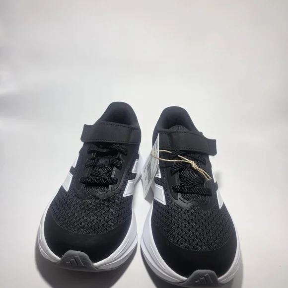 Adidas Duramo SL2 EL C Kids Running Shoes Size 12K Black White Hook & Loop Strap