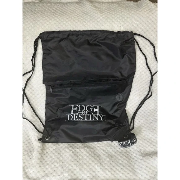 Edge of Destiny‎ Rock Band Merch Black Drawstring Bag Backpack And Bracelet