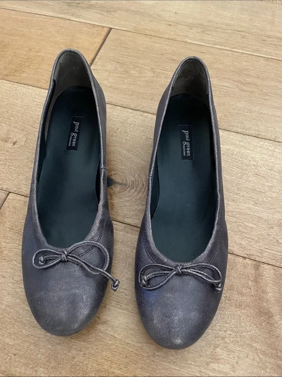 Paul Green Shimmery Pewter Ballet wedges