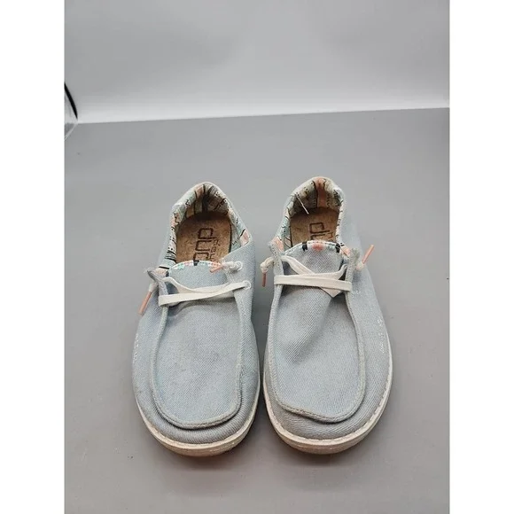 Hey Dude Wendy Slip-on Shoes‎ Boho Light Denim Blue Womens Size 6