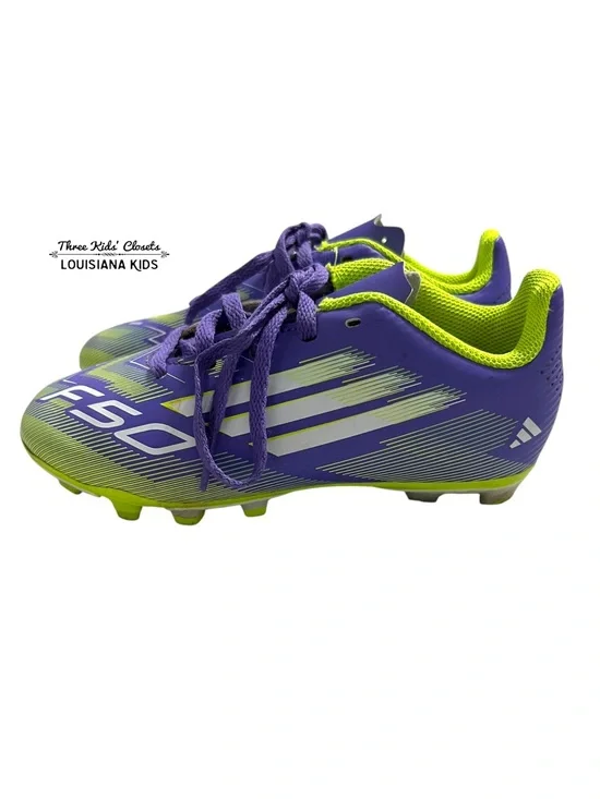 Adidas Sz 13 Youth F50 Club Purple & Lime Soccer Cleats
