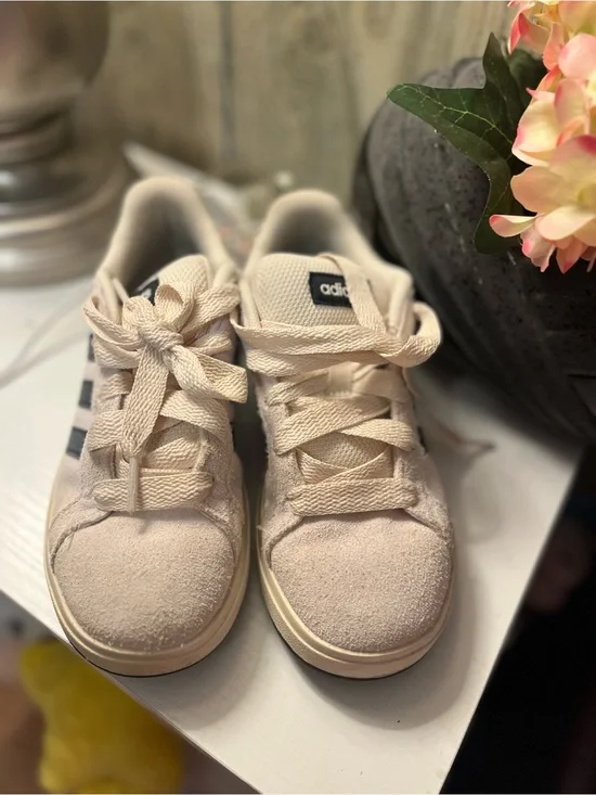 adidas Kids Light Beige Suede Sneakers
