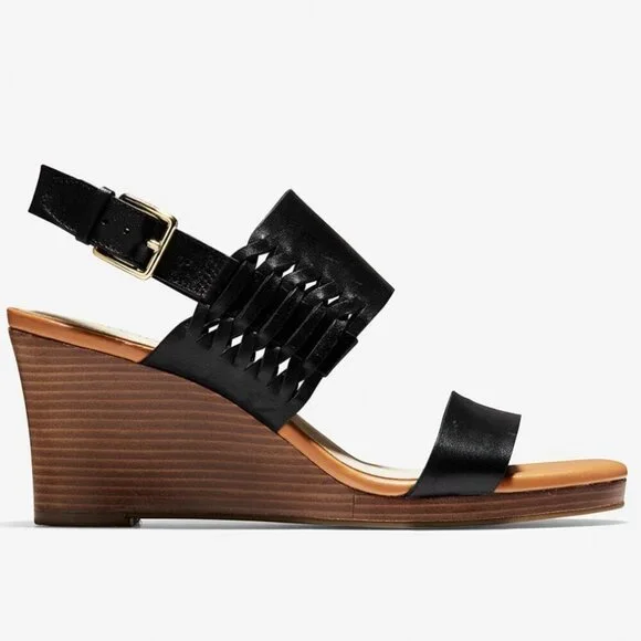 Cole Haan Paiva Grand Wedge – Black Leather – Size 9