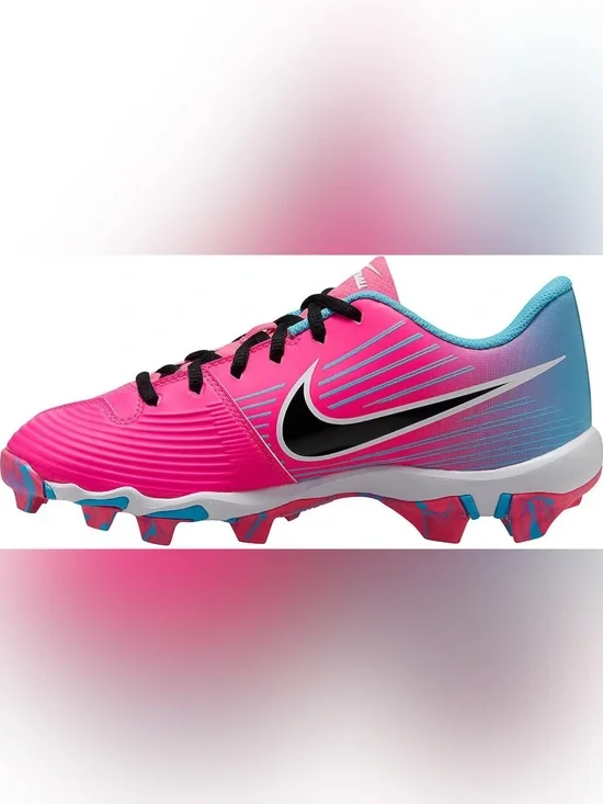 Nike Kids' Hyperdiamond Keystone Softball Cleats in the pink and blue size 2