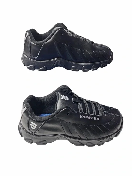NIB K-Swiss Classic Low Boys Sneakers Leather Black Athletic Shoes⁠ Sz 6-2