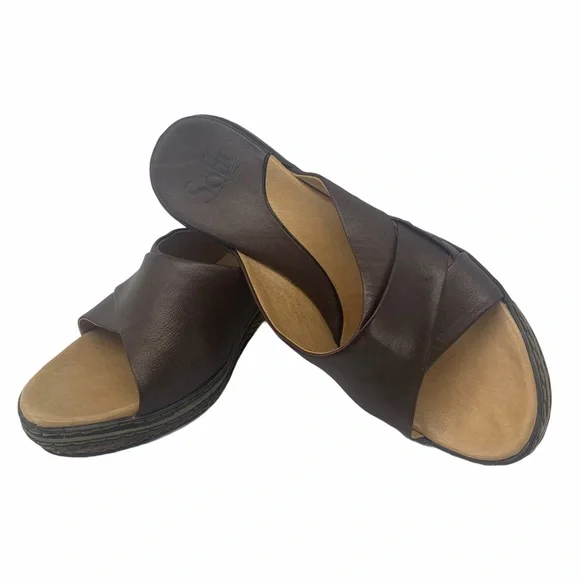 Sofft wedge leather mules‎