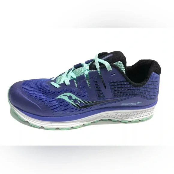 Saucony Ride ISO, Big Kid Girl’s Size 7M, Purple Black Running Shoes