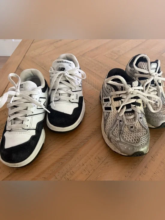 New Balance Kids Black and White Sneakers Duo