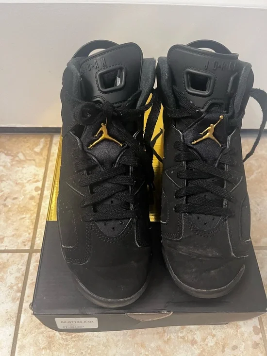 Jordan Kids' Black and Gold High-Top Sneakers