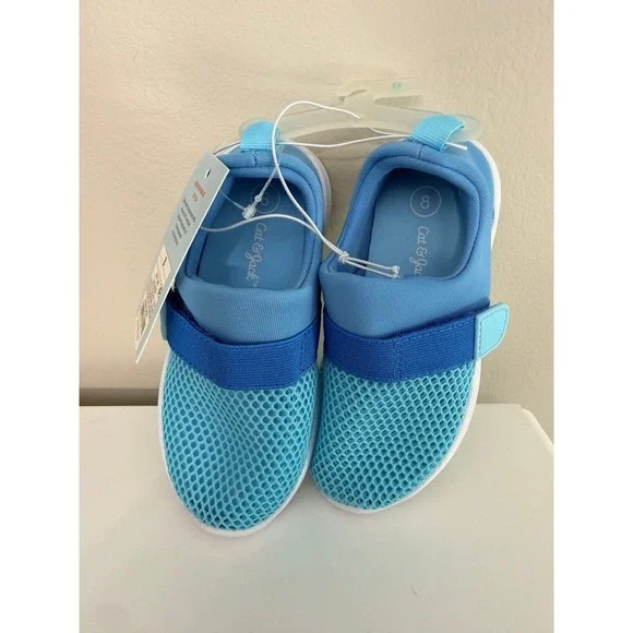 Cat & Jack Austen Sneakers Toddler 8 Blue Mesh Slip On Hook Loop NWT