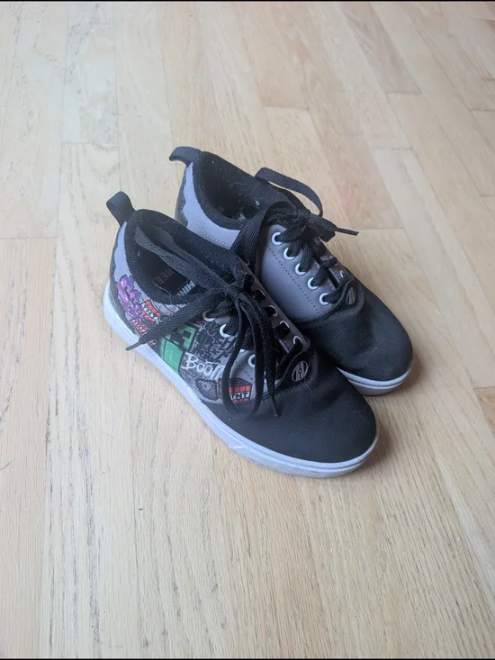Heelys Black Kids Lace-Up Sneakers with Colorful Graphic Panels Minecraft