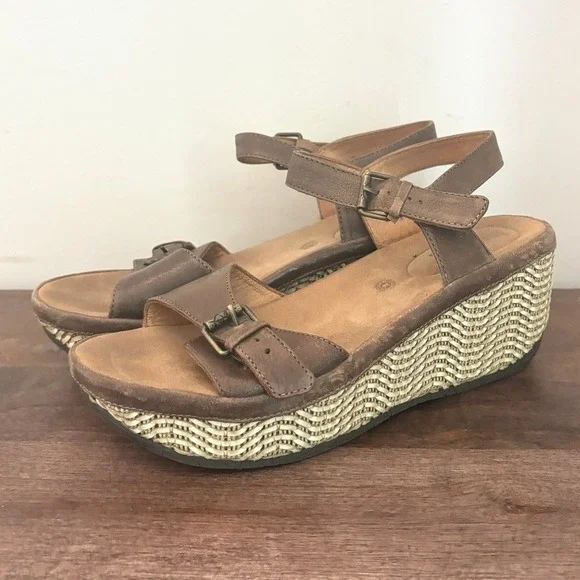 Bussola Sandals Women's 10 EU 41 Strappy Wedge Slingback Leather Trinidad Teagan