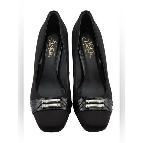 BLACK LIFE STRIDE SLIP ON WEDGES SIZE 7.5