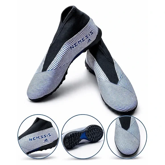 Adidas Nemeziz Kids Soccer Cleats Blue White Striped Size‎ 4.5Y