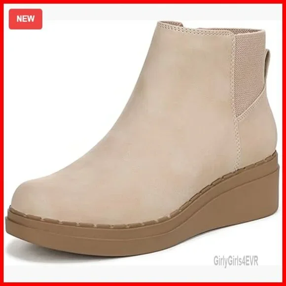 Women's Wedge Booties with Soft Cushioning, Traction Sole, 2.25 Inch Heel