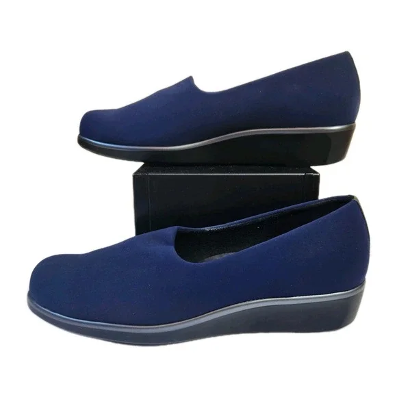 SAS Womans Tripad Comfort Wedge Loafer Blue Microfiber‎ Slip On Shoe Size 9.5 N