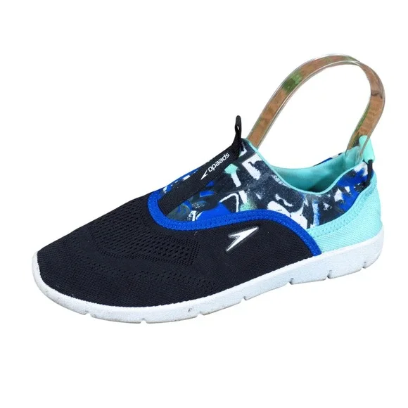 Speedo Aquaskimmer Kids Water Shoes Size 4/5 Swimming Pool Beach Black Blue Teal