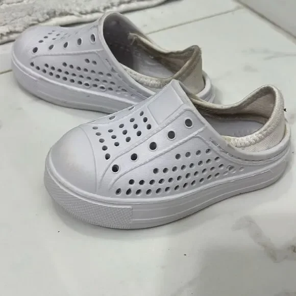White Slip On Toddler Shoes - Super Cute Size 25