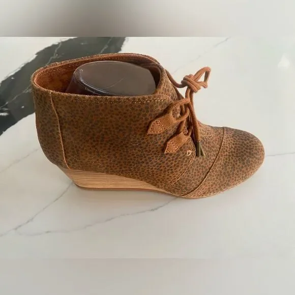 Toms Tan Wedge Ankle Boots