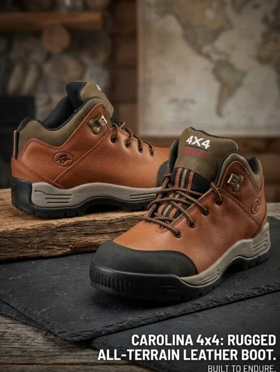 NOS Carolina 4X4 Leather Steel Toe Hiking Work Boots Brown Women's Size 8W 1479