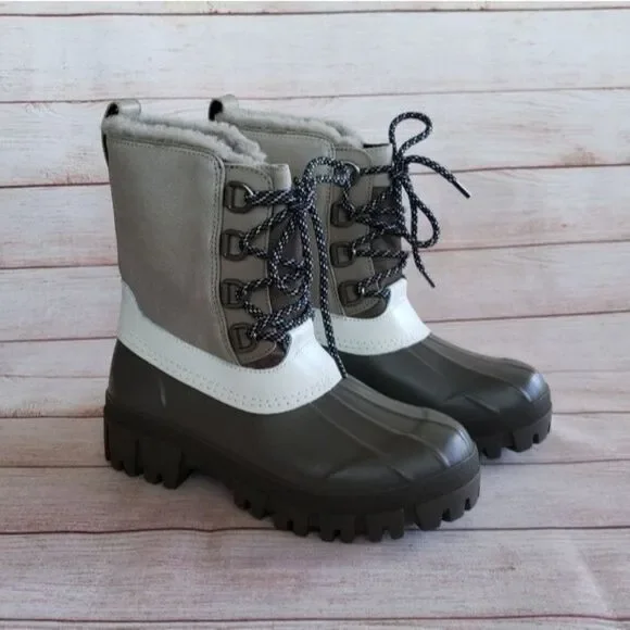 Rag & Bone Snow Winter Thermal Water Resistant Suede Rubber Shearling Boots 38