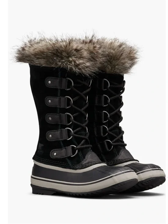NEW Women’s SOREL  Women's Black Winter Lace-Up Boots with Faux Fur Cuff Size 7