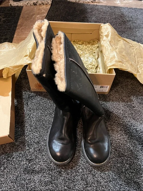 UGG Women’s Black Shearling-Lined Winter Boots Size 7. Worn one time. Like new.