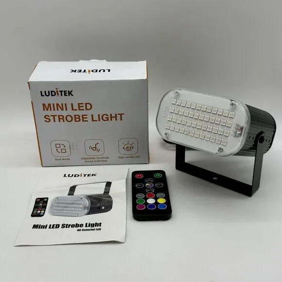 Luditek Multi-Color Sound‎ Activated LED Mini Strobe Light With Remote Control