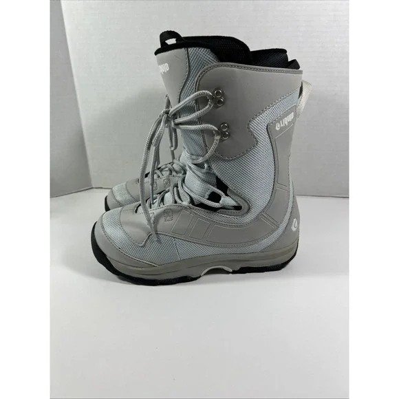 vans‎ world traveler Hi Standard Snowboard Boots Size 10 Gray Baby Blue
