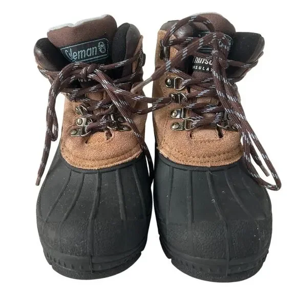 COLEMAN Snow Boots Women's Glacier Thinsulate Suede Brown Lace Up Size 6