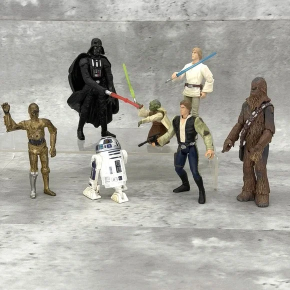 Star Wars Luke, Han Solo, C-3PO, R2-D2, Chewbacca Yoda, Darth Vader Lot of 7