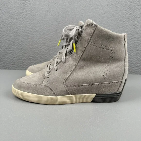 Sorel Boots Womens 10.5 Gray Dove Quarry Out N‎ About Wedge Waterproof Suede