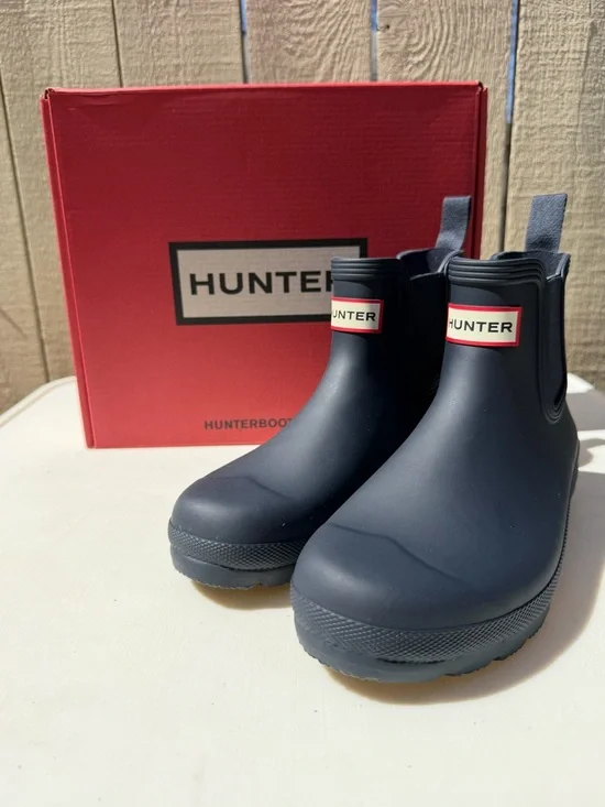 Hunter Women's Size 11 Original‎ Chelsea Boots Navy Blue NEW IN BOX Matte Blue