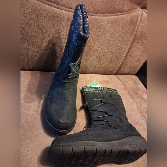 Itasca Women's Winter Boots with Knit Cuff Deidre Black Size 10